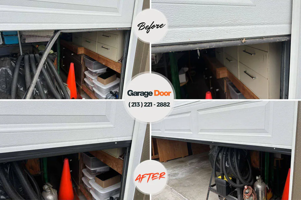 Before and after: garage door repair Lake City, IA
